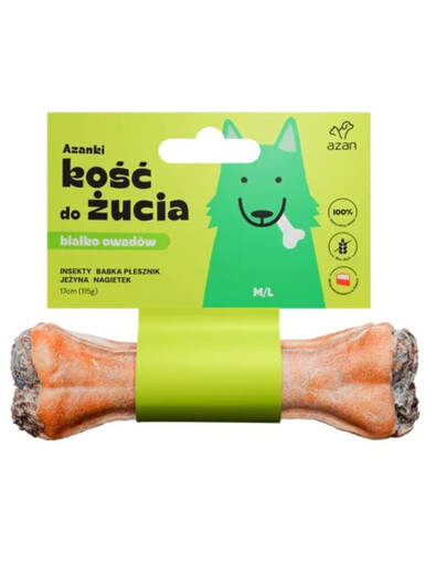 AZANKI Kość z insektami i jeżyną dla psa M/L 17cm