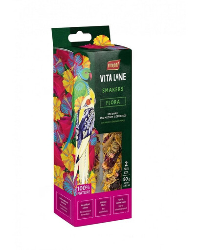 VITAPOL Vitaline Smakers Flora dla małych i średnich papug 80 g