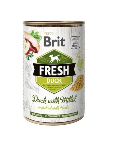 BRIT FRESH Duck with millet 400 g krmivo pre psov s kačicou a prosom