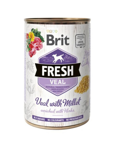 BRIT FRESH veal millet 400 g teľacie mäso a proso