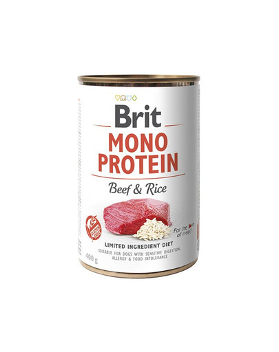 BRIT Mono Protein Beef & Rice 12x400 g monoproteínové hovädzie krmivo s ryžou