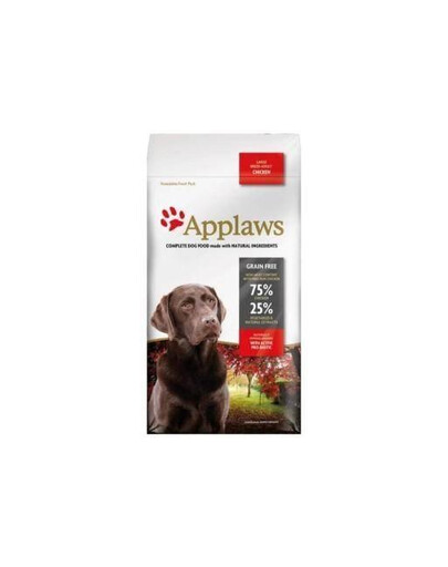 Applaws Dog Dry 3x2kg) kuracie veľké plemeno + kuracie prsia vo vývare 6x156 g ZDARMA