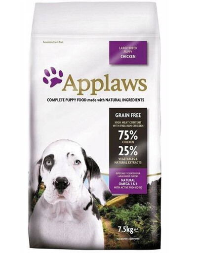 APPLAWS Dog Puppy Large Breed Chicken 7,5 kg + Taste Toppers kuracie mäso vo vývare 18x156g