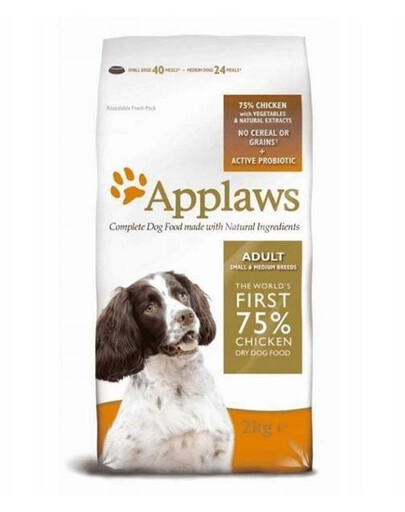 APPLAWS Dog Adult Small & Medium Breed Chicken 15 kg + Taste Toppers kuracie mäso vo vývare 36x156 g ZADARMO