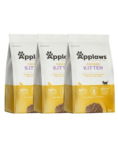 APPLAWS Cat Kitten Chicken 6 kg (3x2 kg) s kuracím mäsom pre mačiatka