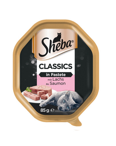 SHEBA Classics vanička 22x85 g kompletné krmivo pre dospelé mačky s lososom vo vaničke