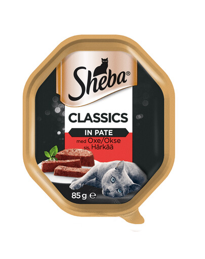 SHEBA Classics vanička 22x85 g kompletné krmivo pre dospelé mačky s hovädzím mäsom vo vaničke