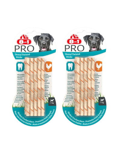 8IN1 Maškrta Delights Pre Dental Twisted Sticks 2x10 ks