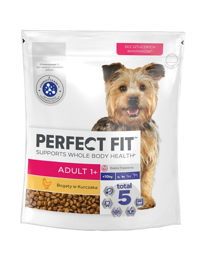 Perfect Fit Adult 1+ XS/S granule pre dospelých psov malých plemien s vysokým obsahom kuracieho mäsa 825 g