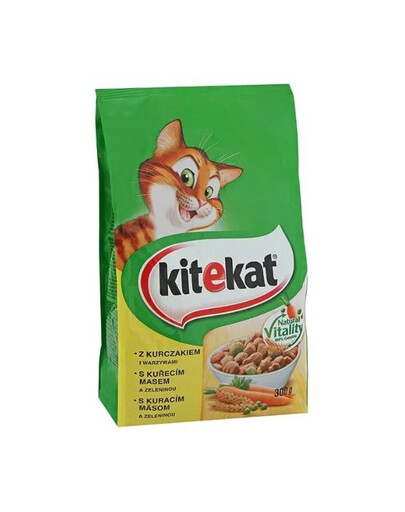 Kitekat Natural Vitality s kuracím mäsom a zeleninou 300 g granule pre mačky s kuracím mäsom a zeleninou