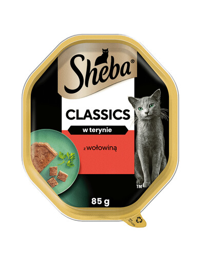 SHEBA Classics s hovädzím mäsom 85g - krmivo pre mačky v paštéte 85g