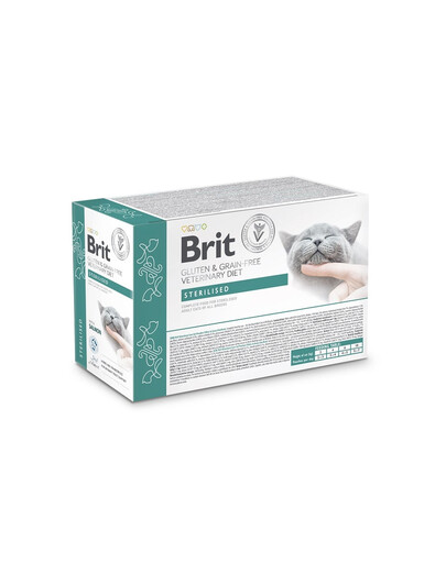 BRIT Veterinary Diet Grain Free Sterilised Cat Fillets in Gravy 12x85g pre kastrované dospelé mačky