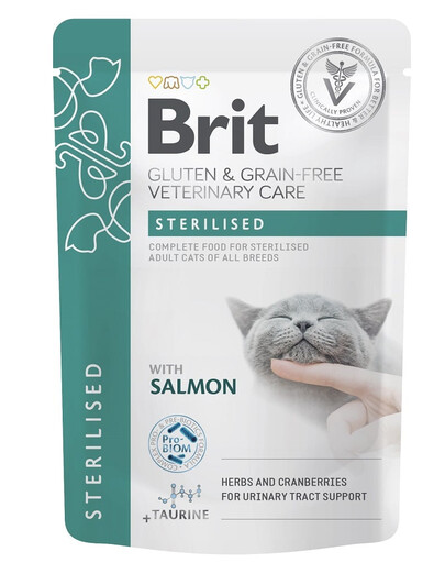 BRIT Veterinary Diet Grain Free Sterilised Cat Fillets in Gravy 12x85g pre kastrované dospelé mačky
