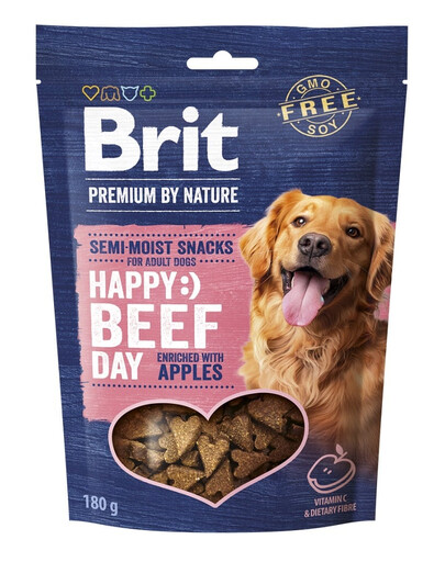 BRIT Premium by Nature Semi-moist Snack Beef and Apples 180g polomäkká maškrta pre psov s hovädzím mäsom a jablkami