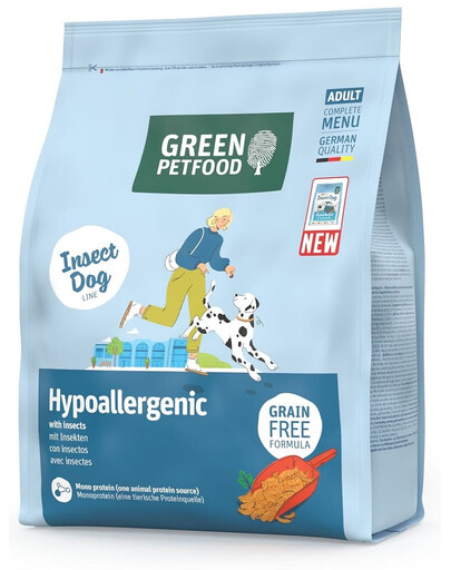 GREEN PETFOOD InsectDog Hypoallergen 900g bezzbożowa karma z białkiem owadów dla psów