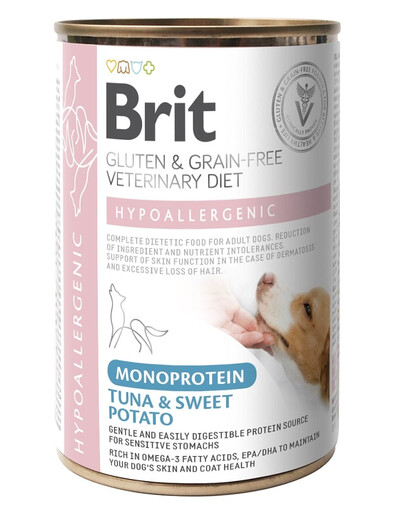 BRIT Veterinary Diet Dog Hypoallergenic Monoproteín Tuna 400g s tuniakom pre psov s alergiami a kožnými problémami