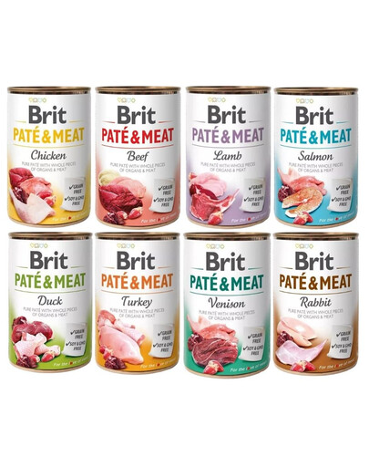 BRIT Pate&Meat Mix príchutí 8x400 g paštéta pre psov