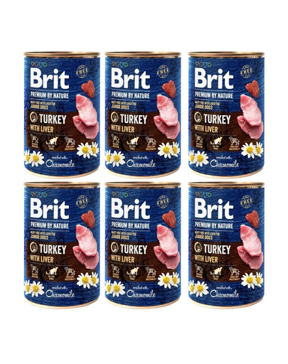 BRIT Premium by Nature Junior Turkey & Liver 6x400 g pre mladé psy a šteňatá