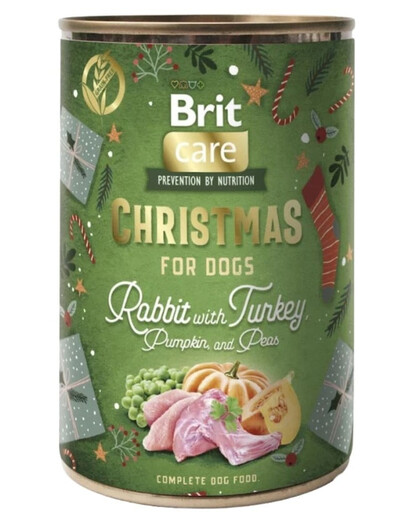 BRIT Care Dog Vianočné Mono Protein Rabbit and Turkey 400g monoproteínové krmivo s králikom a morkou pre psov