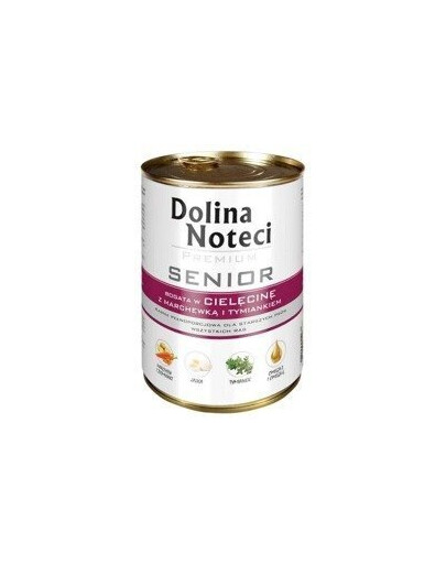 Dolina Noteci Premium Senior konzerva pre psov s teľacím mäsom s mrkvou a tymianom 400 g