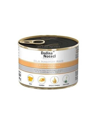Dolina Noteci Bažant, tekvica a cestoviny pre malé dospelé psy v konzerve, 185g