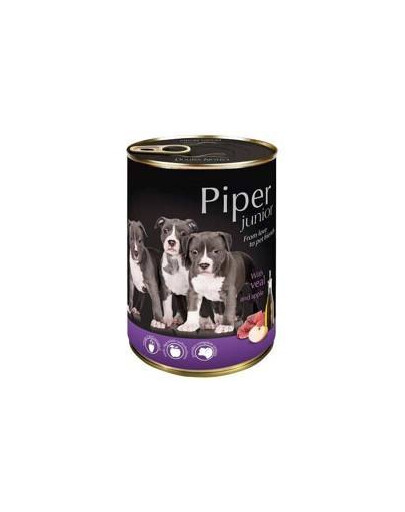 Piper junior s teľacím mäsom a jablkom pre šteniatka 400 g