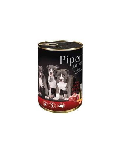 Piper Junior Hovädzie srdce Mrkva pre veľké a stredné šteňatá 400g
