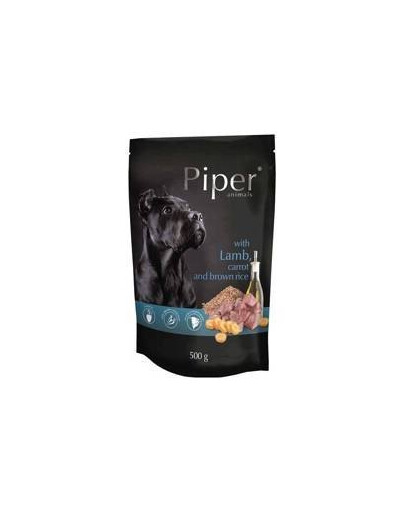Piper doypack s jahňacinou, mrkvou a hnedou ryžou 500g - mokré krmivo pre dospelých psov stredných a veľkých plemien, 500g