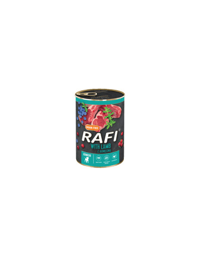Rafi Junior konzerva pre mladých psov s jahňacím mäsom, čučoriedkami a brusnicami 400 g