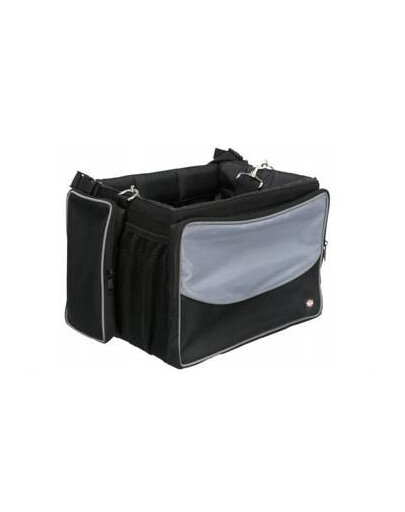 Nosič na predné koleso, čierny/sivý, 41 × 26 × 26 cm na prepravu psa alebo mačky