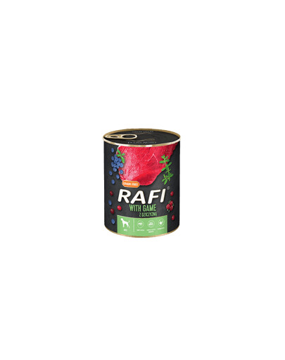 Rafi srnčie konzervy, čučoriedky a brusnice pre psov 800g