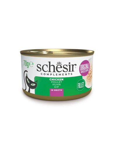SCHESIR Kurča s ryžou vo vývare pre mačky 70 g
