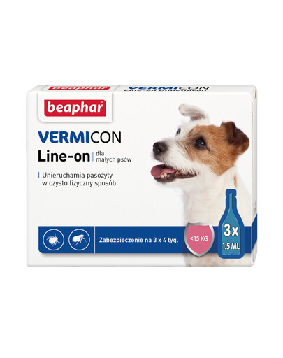 BEAPHAR Vermicon Line-On Dog S Kvapky proti blchám a kliešťom pre malé psy 3x1,5 ml