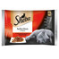 SHEBA Selection Šťavnaté príchute vrecúška 52x85 g kompletné krmivo pre dospelé mačky v kúskoch omáčky s kuracím a hovädzím mäsom, kuracím, jahňacím, kačacím a morčacím mäsom